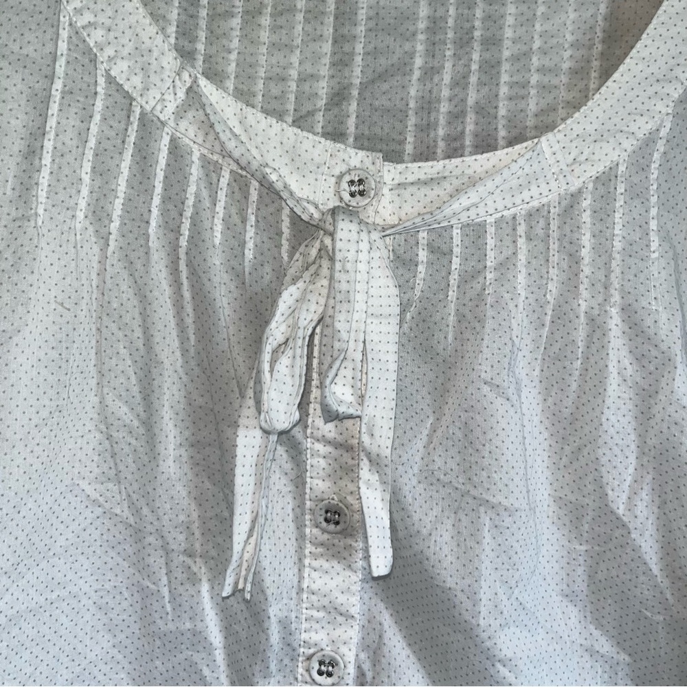 American Eagle White Polka Dot Pocket Blouse - Picture 3 of 6